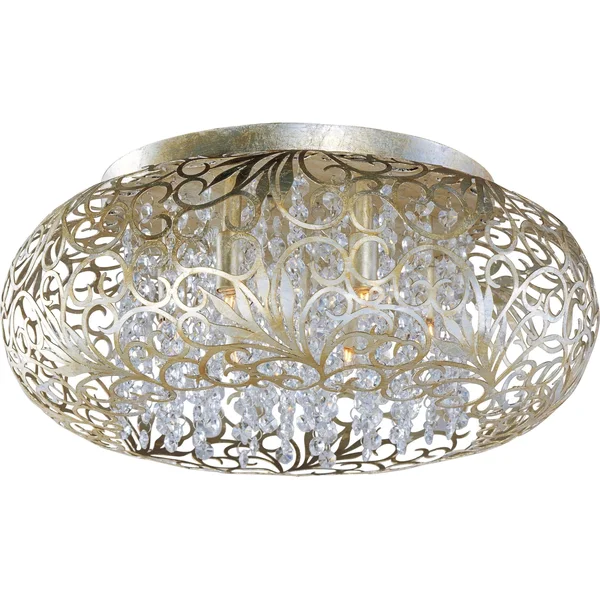 Maxim Lighting 24150BCGS Arabesque 7 Light 18 inch Flush Mount in Golden Silver with Beveled Crystal Glass Shade