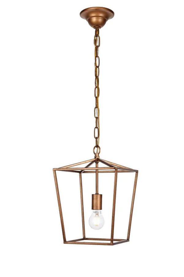 Transitional 1 Light Vintage Gold Pendant 210619