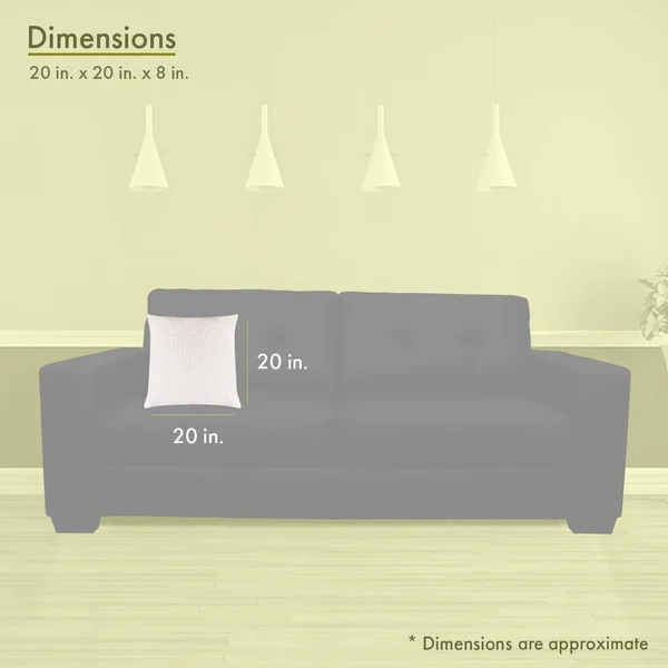 Unknown1 Cream Sherpa Indoor/Outdoor Large Pillow 20x22 L x 8x22 W H Tan Solid Color Traditional Fur Single
