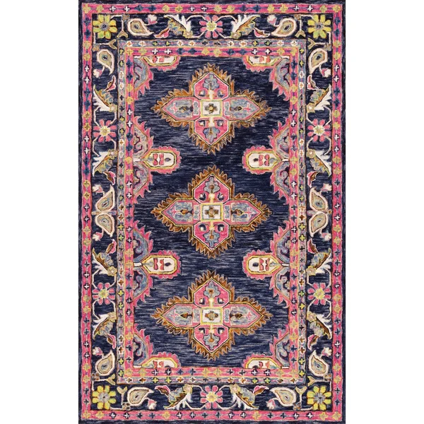nuLOOM Artie Bohemian Navy 3 ft. x 5 ft. Area Rug, Blue
