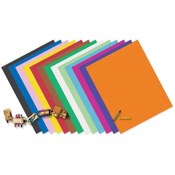 Pacon Four-Ply Railroad Board, 22 x 28, Assorted, 100/Carton