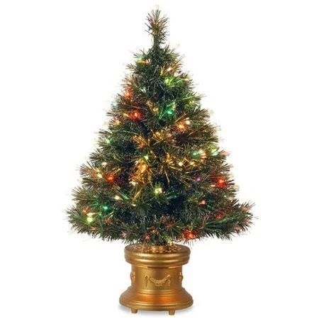 The Holiday Aisle Fiber Optics 3& Green Firework Artificial Christmas Tree with 50 LED Multi Lights and Stand