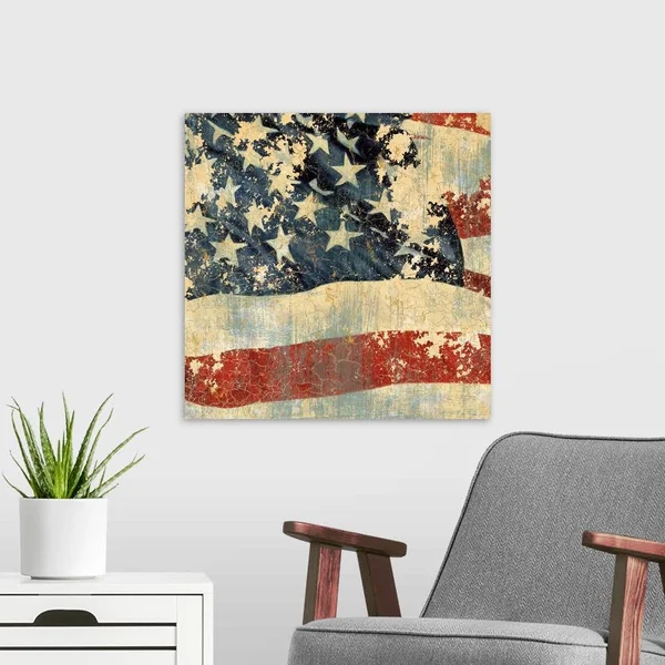Old Glory II - Large Solid-Faced Canvas Wall Art Print, Great Big Canvas