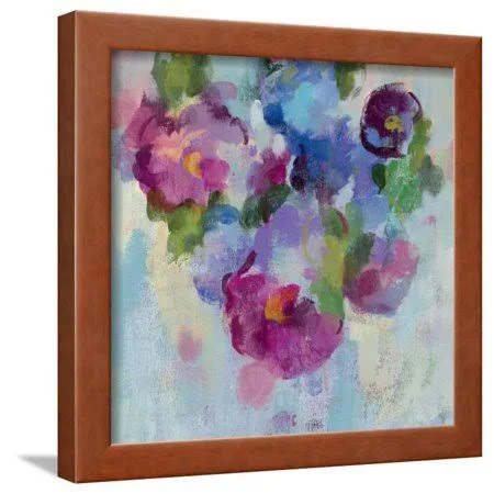 Pink and Blue III Framed Print Wall Art by Silvia Vassileva - Size: 16 x 16, Brown