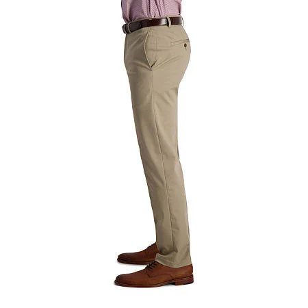 Haggar Men's Iron Free Premium Khaki Straight-Fit Flat-Front Pant - Med Khaki