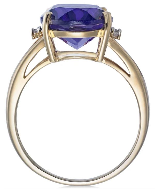 Amethyst (5 Ct. t.w.) and Diamond Accent Oval Ring in 14K Gold (also Available in Mystic Topaz - Blue Topaz, & Prasolite) - B