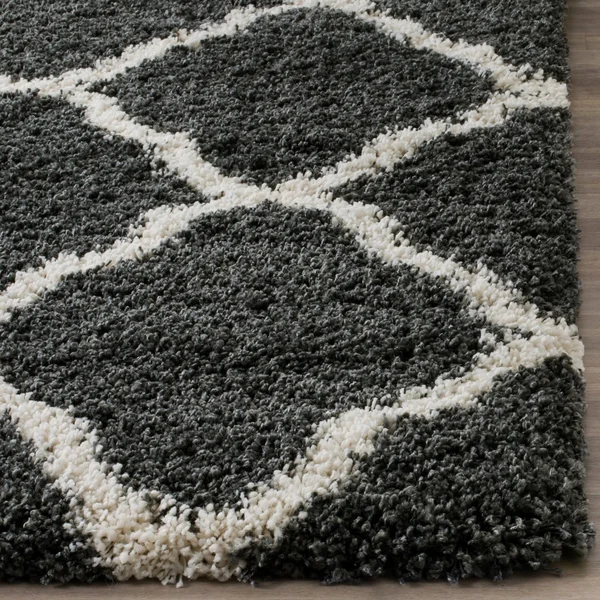 Safavieh Hudson Shag Ariola Trellis 2-Inch Thick Rug - 2&3x22 x 10& Runner - Slate Blue/Ivory