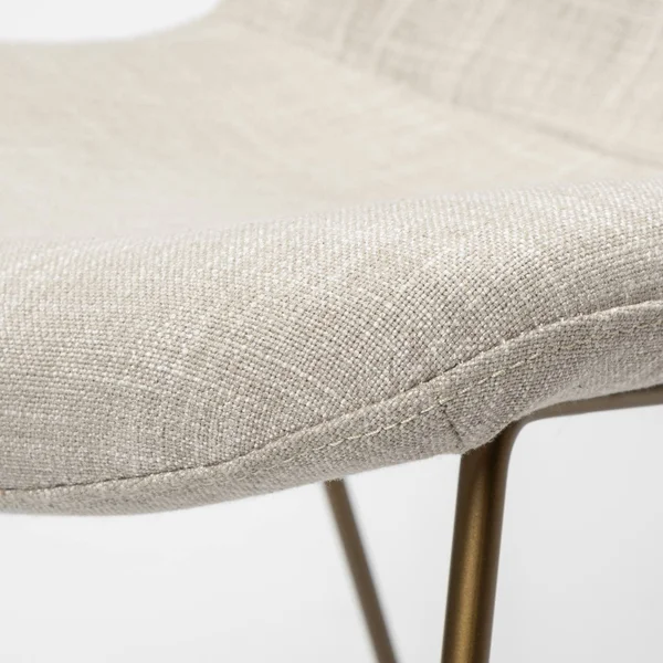 HomeRoots 380431 Cream Fabric Seat with Gold Metal Frame Dining Chair - 33 x 24.3 x 19