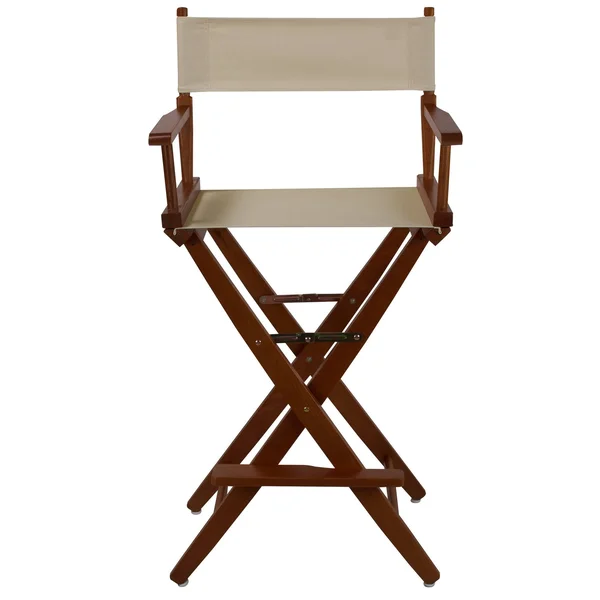 Yu Shan Co. Extra-Wide Premium 30x22 American Oak Directors Chair - Natural/Mission Oak Frame