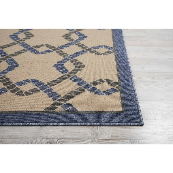Nourison Caribbean Ivory Blue Indoor/Outdoor Area Rug
