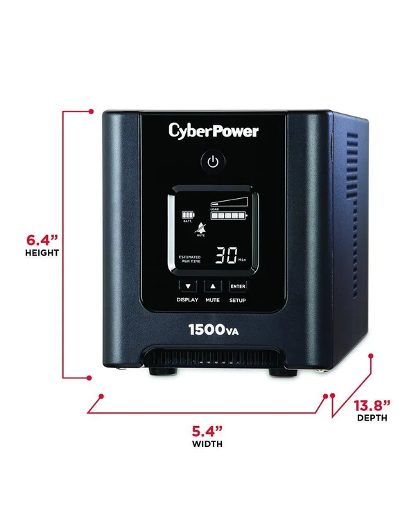 CyberPower PFC Sinewave Series OR1500PFCLCD UPS - 1050W - 1500 VA - 9 Ah