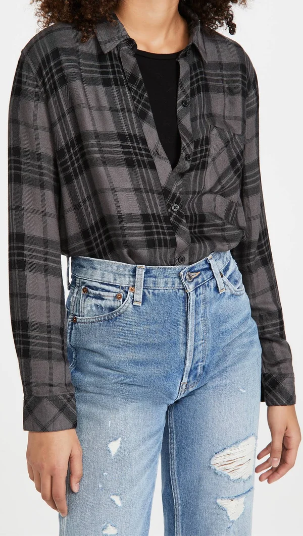 Rails Hunter Button-Up Shirt-Women's Charcoal Jet, XL