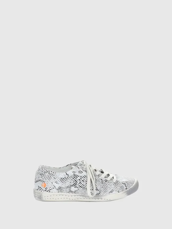 Softinos Black White Lace-Up Trainers - Overcube