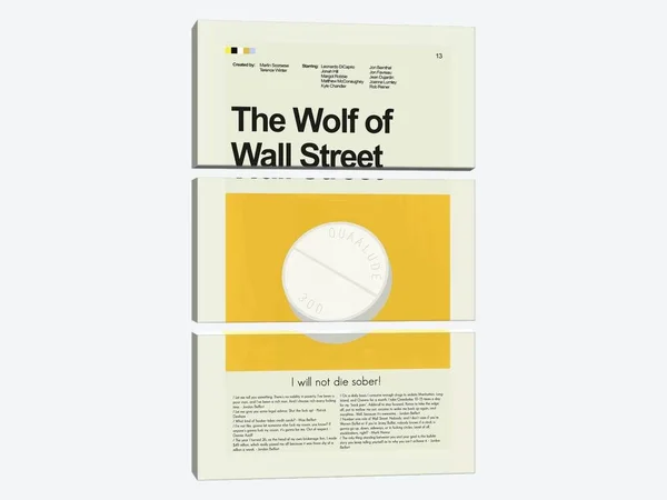 Prints and Giggles by Erin Hagerman Large 3-Piece Canvas Print - Wolf of Wall Street ( Television & Movies > Movies u003