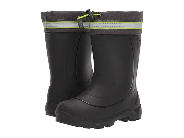 Kamik Kids& Snobuster 3 Insulated Waterproof Winter Boots - Charcoal/Lime