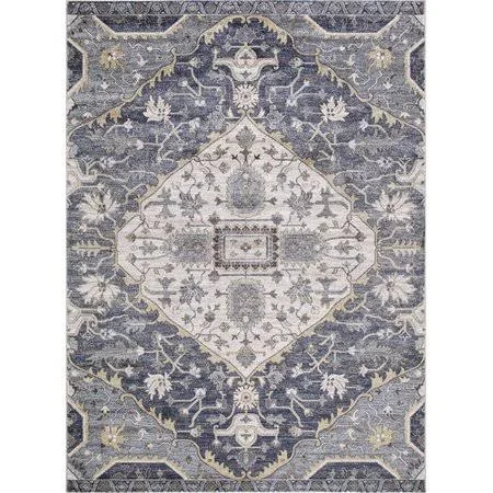 Bloomsbury Market Pleasant Avenue Medallion Blue Area Rug, Size: Rectangle 9'3 inch x 12'3 inch