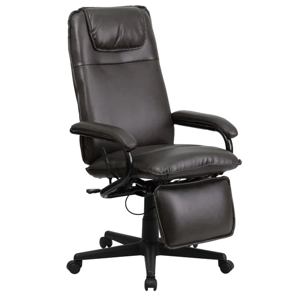 Flash Furniture High Back Leather Reclining Office Chair, Brown