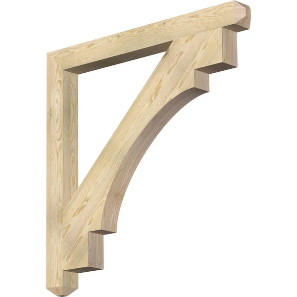 Ekena Millwork BKT04X44X44MRC04RDF 4x22W x 44x22D x 44x22H Merced Craftsman Rough Sawn BRACKET, Douglas Fir