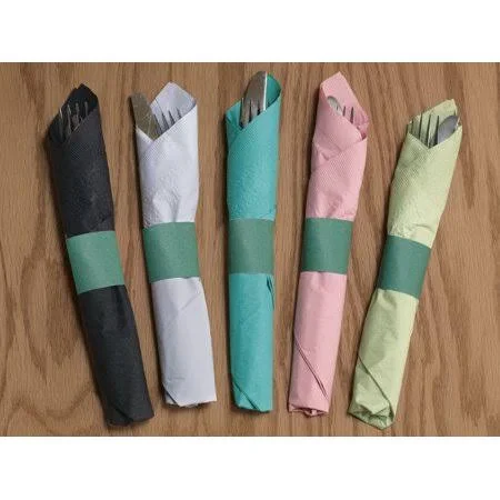 Hoffmaster 883064 Band - Napkin Flat Hunter Green Paper 1.5x4.25