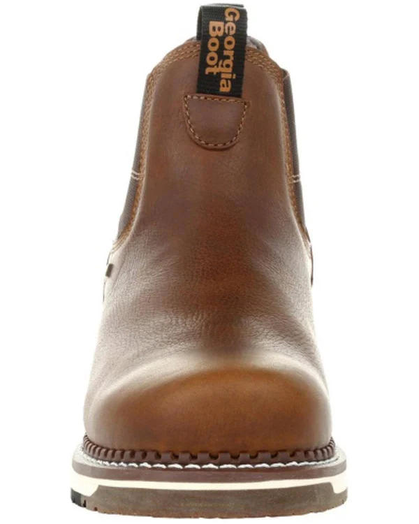 Men's Georgia Boot GB00352 Wedge Waterproof Chelsea Work Boot - Size: 10, Brown