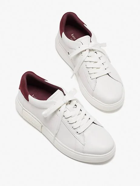 Kate Spade Lift Sneakers - Optic White/Grenache - 8