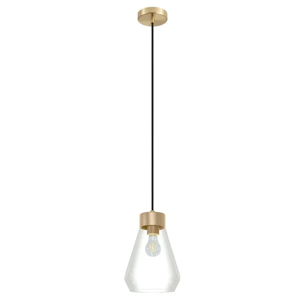 Eglo Montey 1-Light Brushed Gold Pendant with Clear Glass 204366A