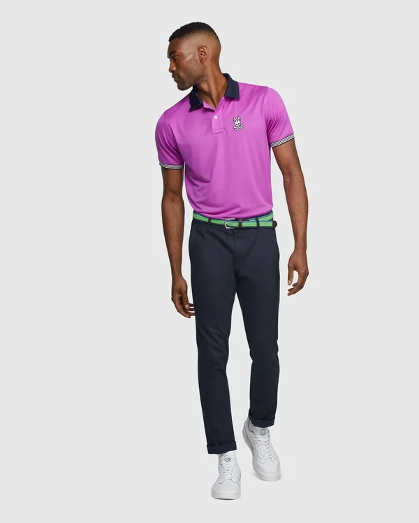 Psycho Bunny - Mens Tamar Polo, Purple Cactus Flower