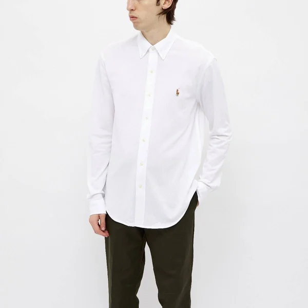 Polo Ralph Lauren Button Down Oxford Pique Shirt White