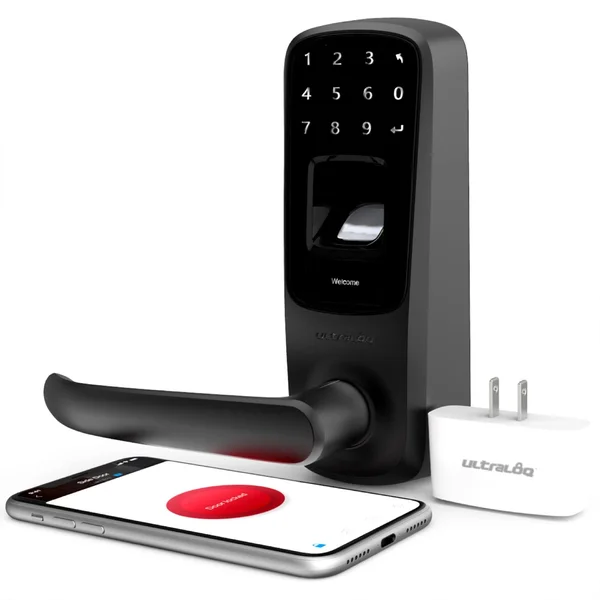 Ultraloq UL3 BT 2nd Gen Smart Lock + WiFi Bridge 5-in-1 Keyless Entry Electronic Door Handle, Black