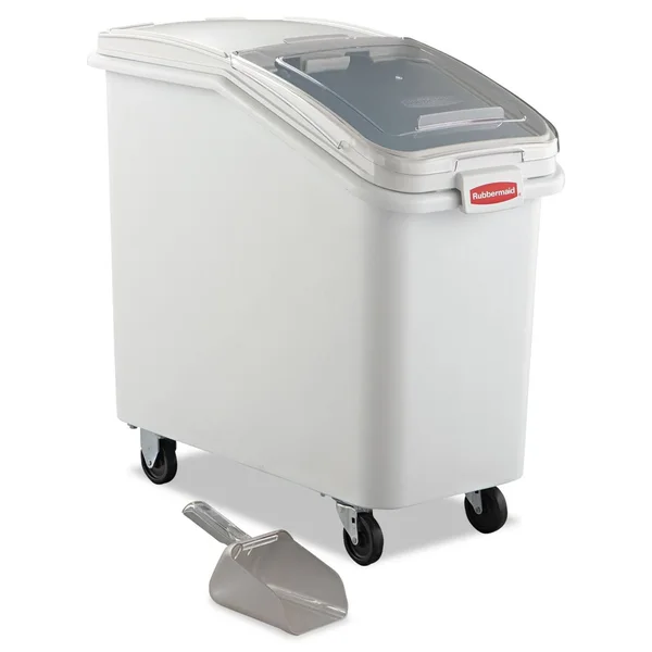 Rubbermaid 360288WHI ProSave Mobile Ingredient Bin - 26.18gal, 15 1/2W x 29 1/2d x 28H, White, Size: 500 Cup