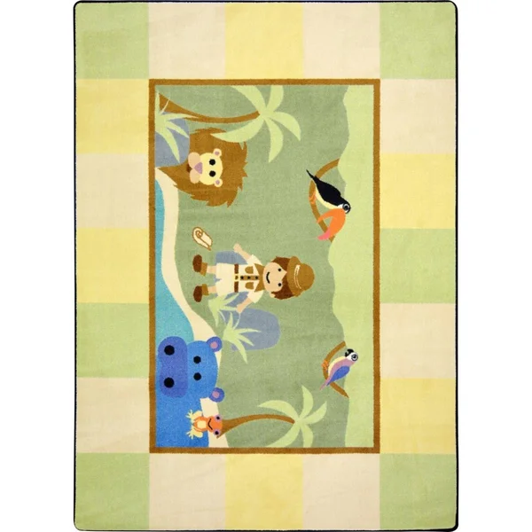 Joy Carpets Lil& Explorer Kid's Play Room Rug, 5&4x22 Round