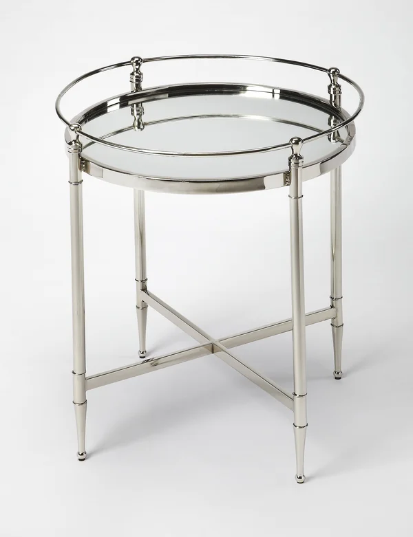 Butler Crosby Metal & Mirror End Table