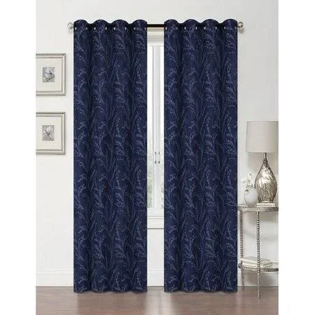 Janessa Floral/Flower Blackout Thermal Grommet Curtain Panels Alcott Hill