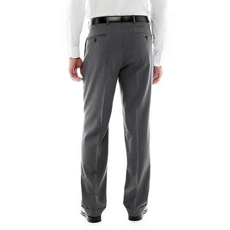 Stafford Executive Super 100 Pleated Suit Pants - Classic - 32 34, Gray, Black Friday Deal