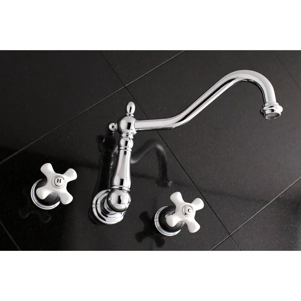 Kingston Brass KS1020PX Heritage Wall Mount Tub Faucet - Matte Black