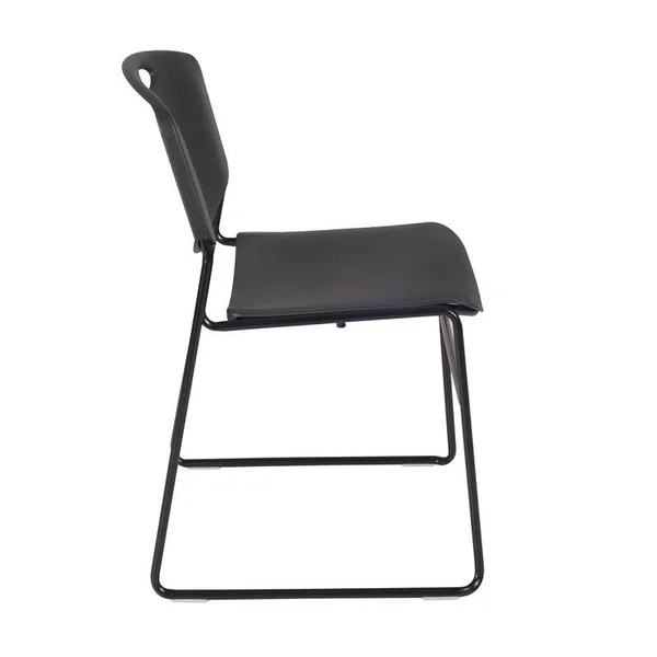 Regency Kee 42x22 Square Height Adjustable Moblie Classroom Table - Mahogany & 4 Zeng Stack Chairs- Black