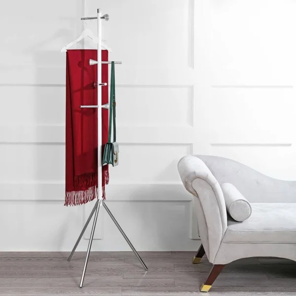 happimess Aiden 70.4x22 5-Hook Metal Coat Rack - Black/White