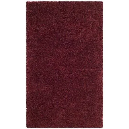 Wrought Studio Psyche Shag Maroon Area Rug - Red