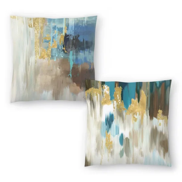 Flurry and Seaway Set of 2 Decorative Pillows - 14x14