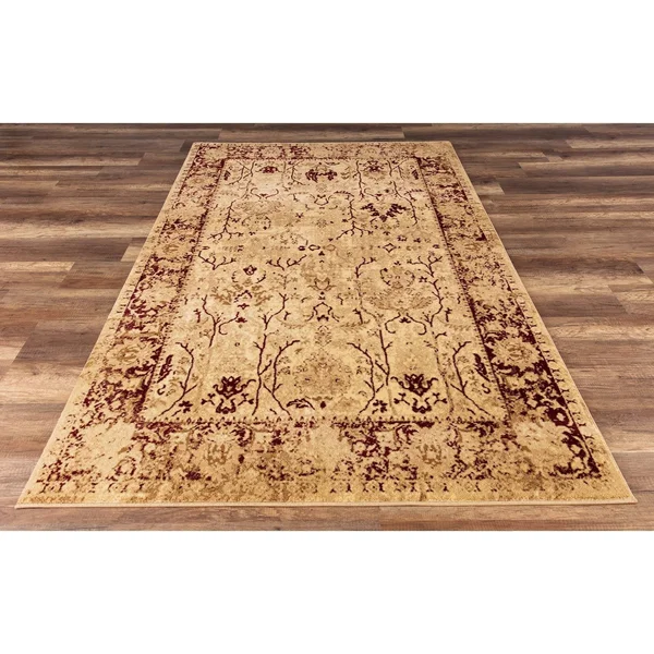 Gad Enduring Collection Victorian Red Cream Transitional Area Rug - 5&3x22 x 7&7x22