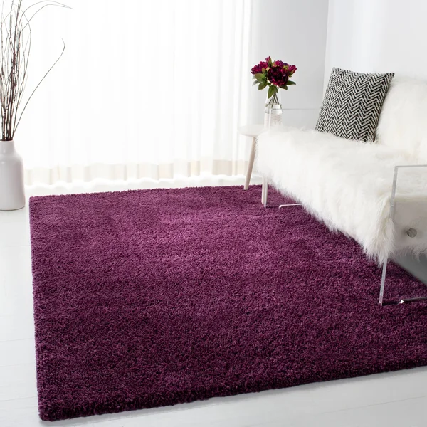 Safavieh 6& x 9& August Shag 900 AUG900S Burgundy Rug
