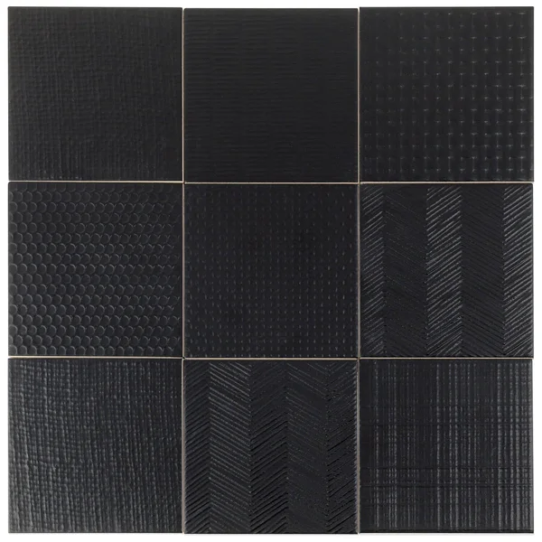 Tilebar Sacramento Decor Ink 6x6 Matte Porcelain Tile