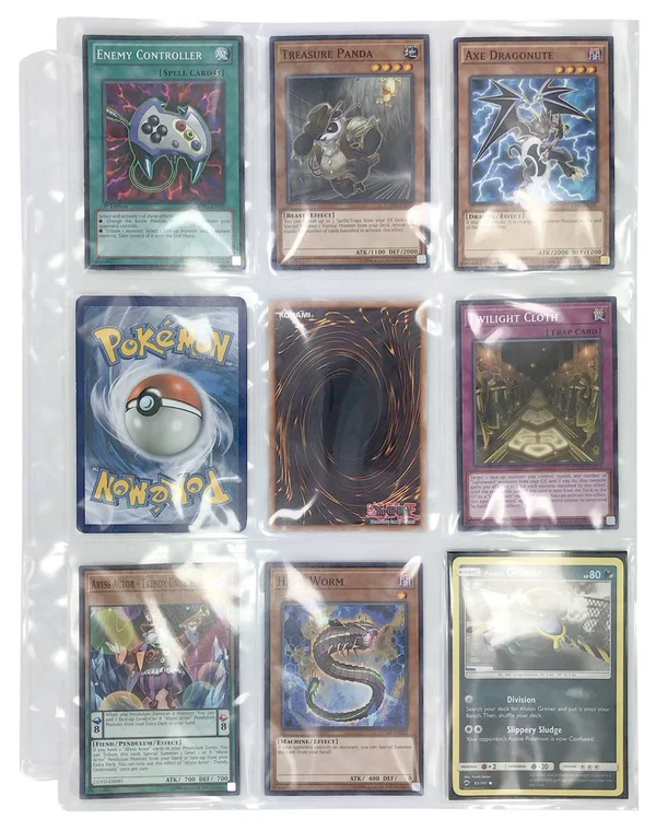 CheckOutStore 9 Pocket Trading Card Page Protectors (Holds 18 Cards Back to Back) Clear Double Sided, 1000