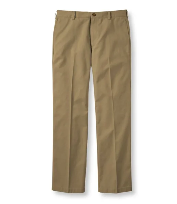 Men's Wrinkle-Free Double L Chinos, Standard Fit Plain Front Brown 38x34, L.L.Bean