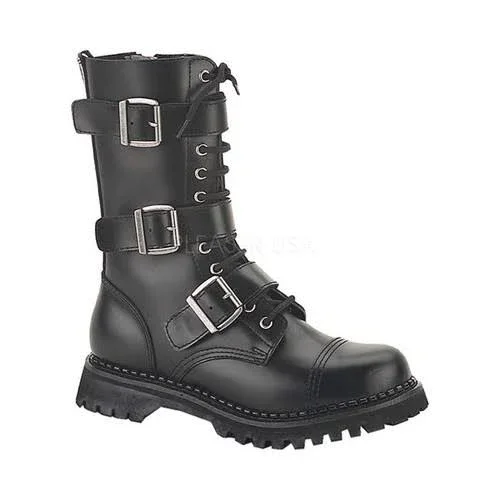 Demonia Riot-20 - Black Leather