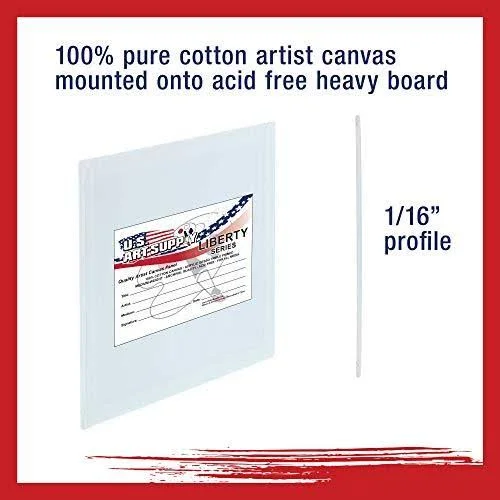 US Art Supply 4 x 4 inch Professional Artist Quality Acid Free Canvas Panels 8 - 12-Packs (1 Full Case of 96 Single Canvas Panel