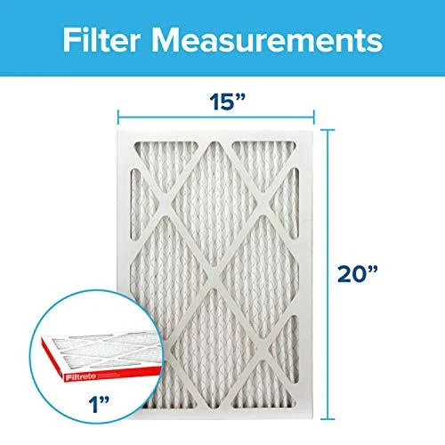 Filtrete 15x20x1 - AC Furnace Air Filter, MPR 1000, Micro Allergen Defense, 6-Pack (Exact Dimensions 14.81 x 19.81 x 0.81)