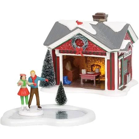 Department 56 6004814 Original Snow Village Holiday Skating Party Lit Building and Accessory Set, 5.25 inch, Department 56 Lit B