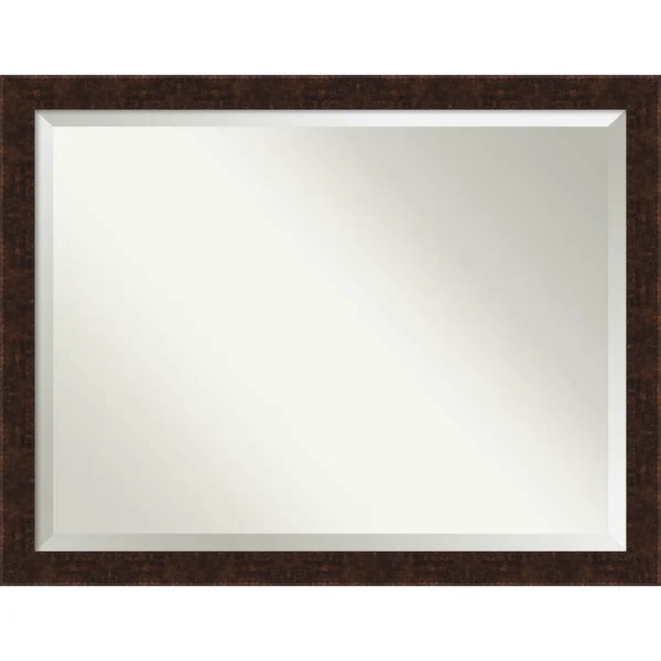 44x22 x 34x22 William Narrow Framed Bathroom Vanity Wall Mirror Bronze - Amanti Art