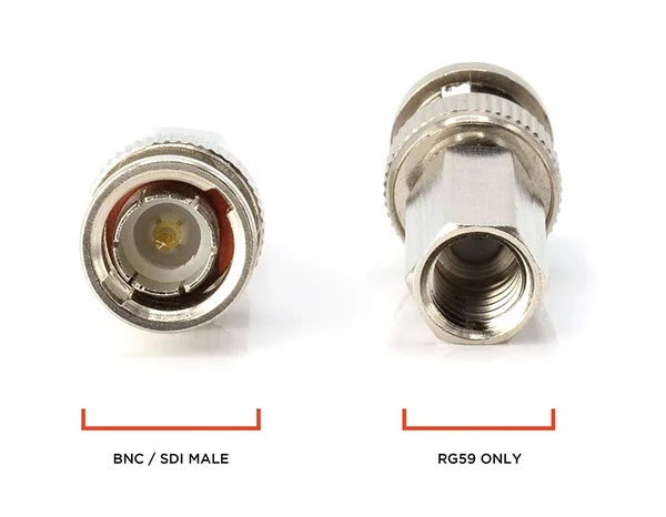 The Cimple Co - RG59 Coaxial Cable Connector - Screw on (Twist on) - SDI, HD-SDI, Cctv, Security, Video Card, Camera, Solderless
